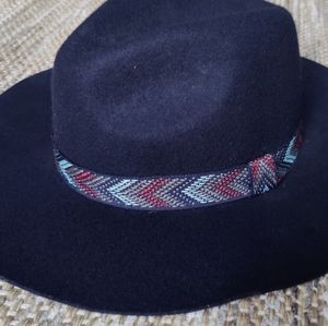 World Market Navy Felt Hat